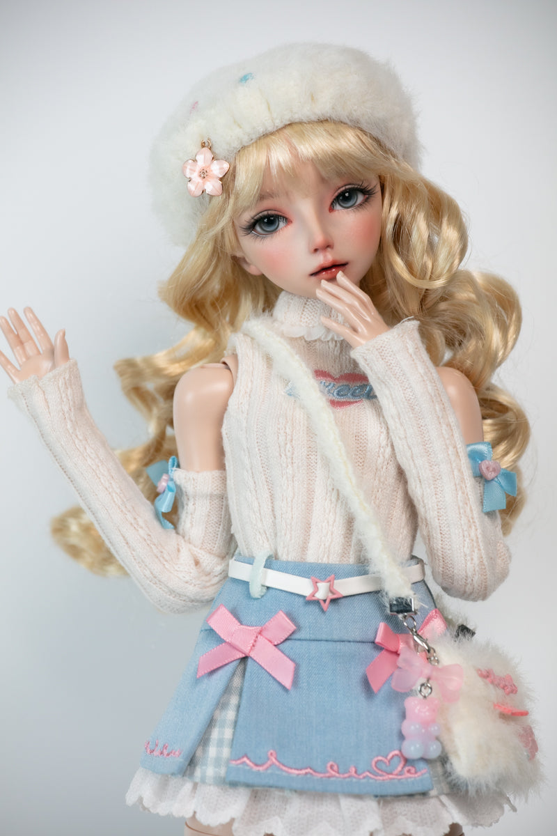 1/4 elf girl doll Elaine in light tan skin with fullset