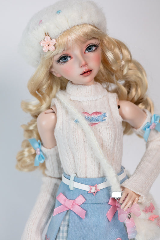 1/4 elf girl doll Elaine in light tan skin with fullset