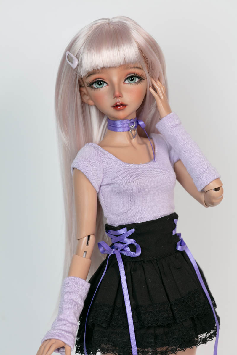 1/4 girl doll Elaine in light tan skin with fullset human version