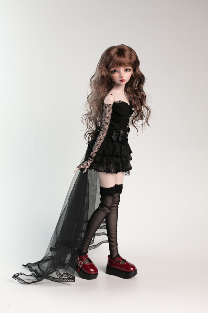 1/4 girl doll Elaine in purple skin with fullset human version