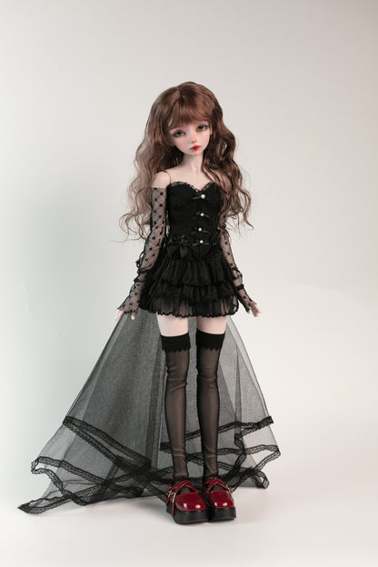 1/4 girl doll Elaine in purple skin with fullset human version