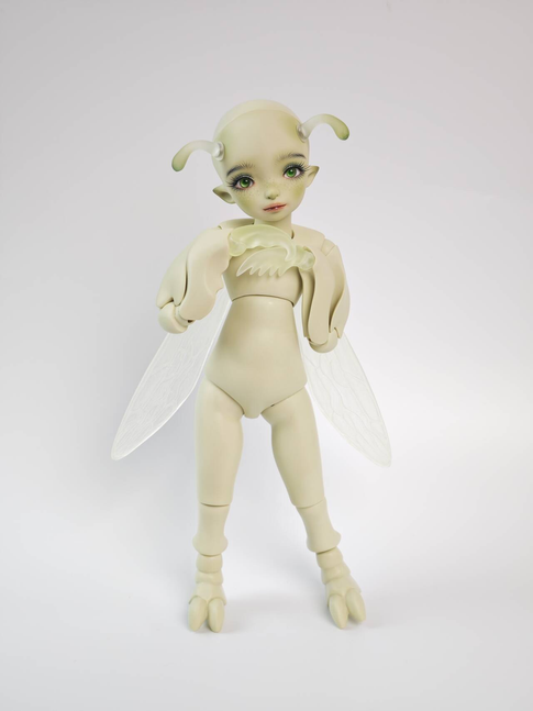 Jadite 1/6 Doll, Green Resin, Finished Makeup, Ready to Ship