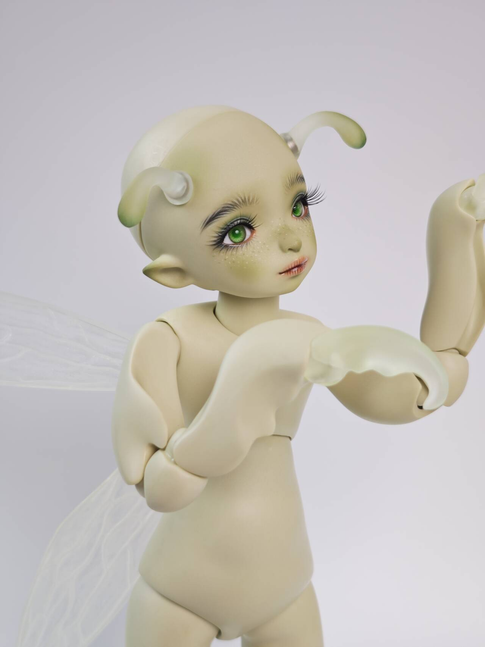 Jadite 1/6 Doll, Green Resin, Finished Makeup, Ready to Ship