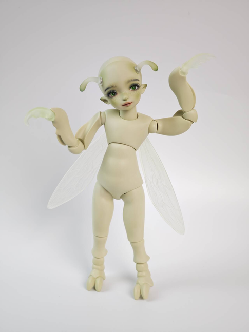 Jadite 1/6 Doll, Green Resin, Finished Makeup, Ready to Ship