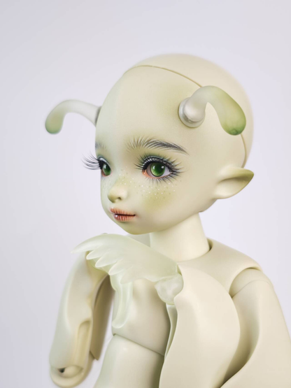 Jadite 1/6 Doll, Green Resin, Finished Makeup, Ready to Ship
